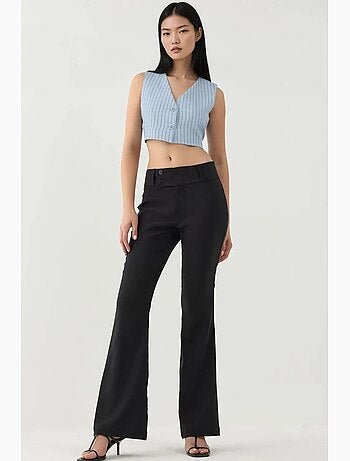 Pantalon évasé taille haute hiccup