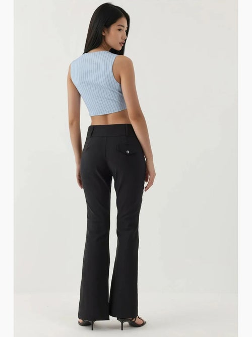 Pantalon évasé taille haute hiccup - Kiabi