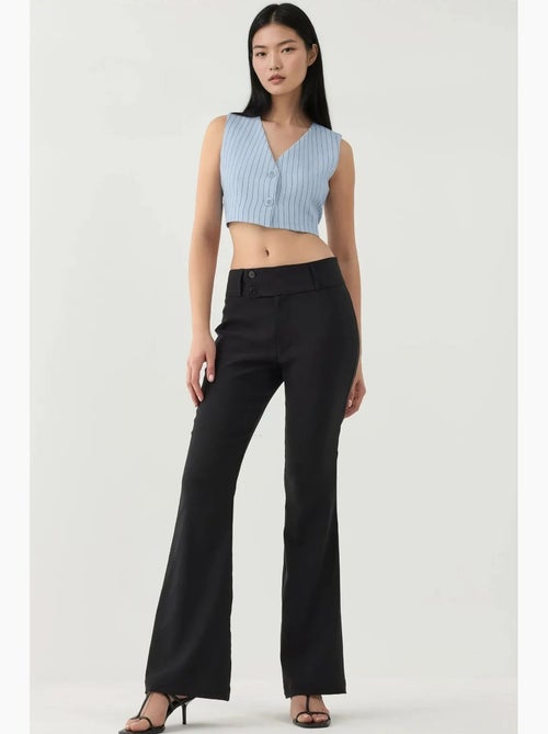 Pantalon évasé taille haute hiccup - Kiabi