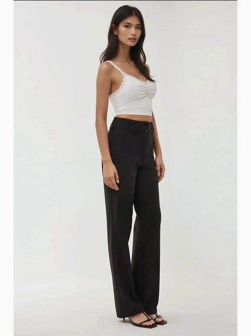 Pantalon évasé taille haute hiccup - Kiabi Pantalon évasé taille haute hiccup - Kiabi