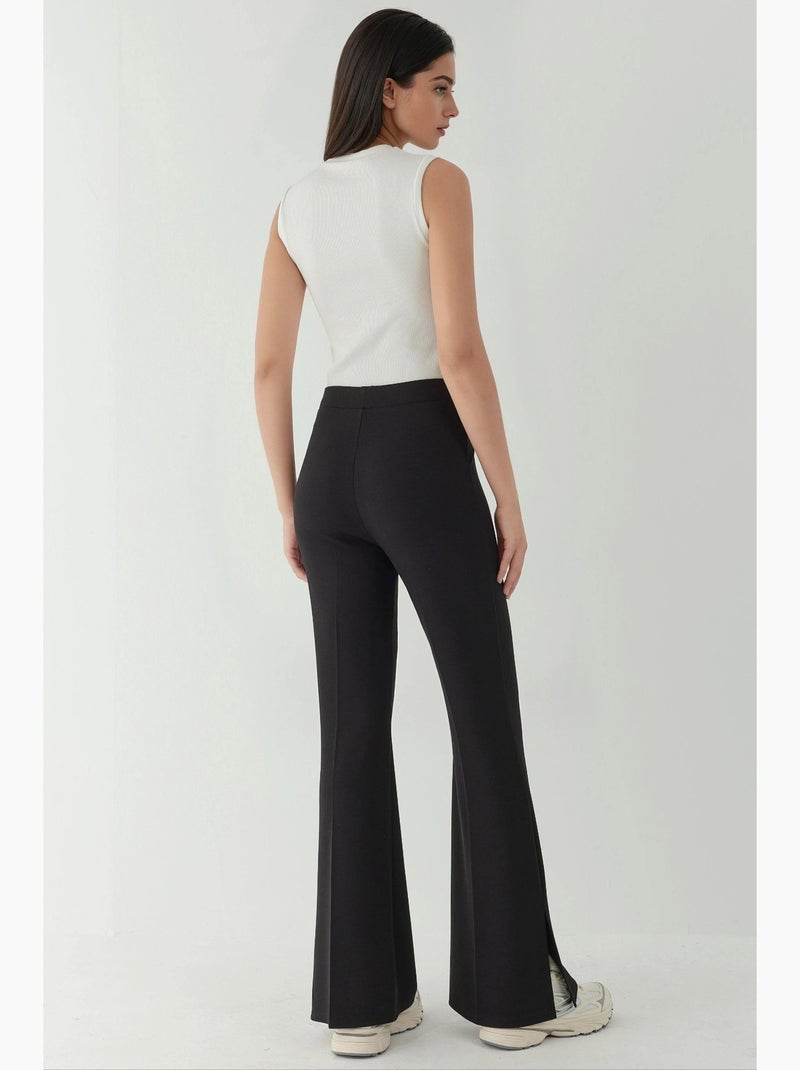 Pantalon évasé taille haute hiccup Noir - Kiabi