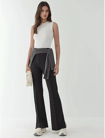Pantalon évasé taille haute