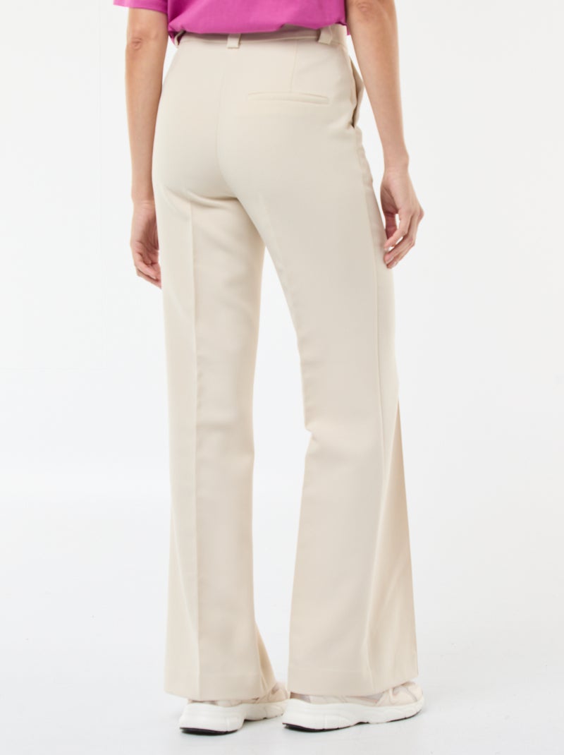 Pantalon évasé uni Beige - Kiabi