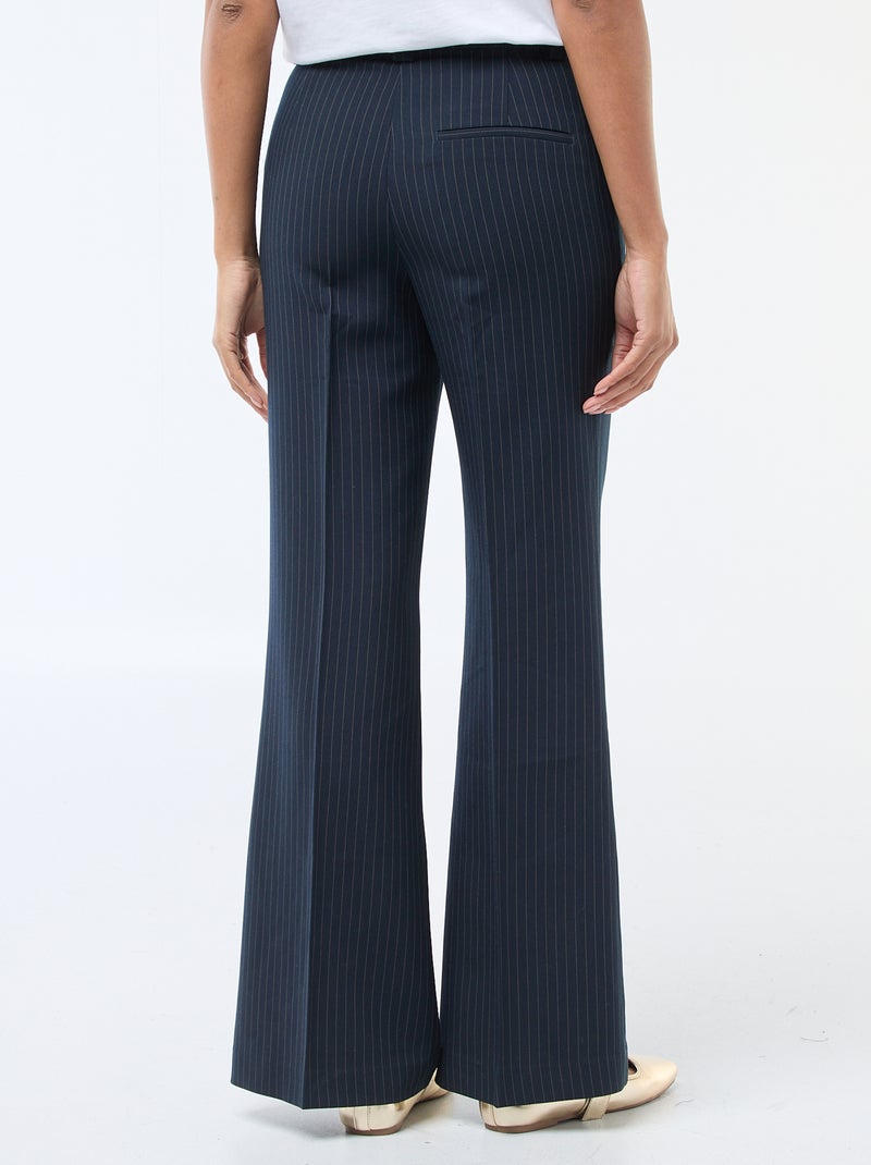 Pantalon évasé uni Bleu - Kiabi