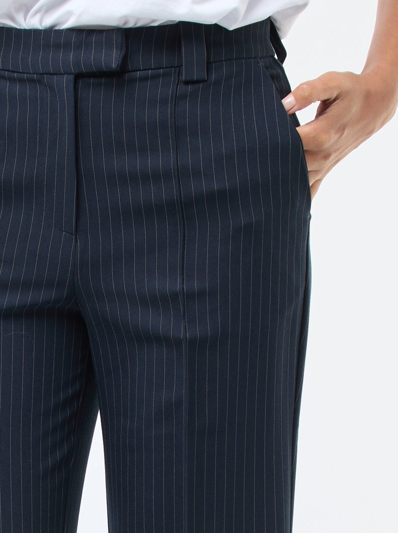 Pantalon évasé uni Bleu - Kiabi