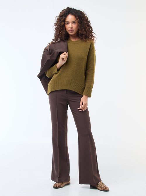 Pantalon évasé uni - Kiabi