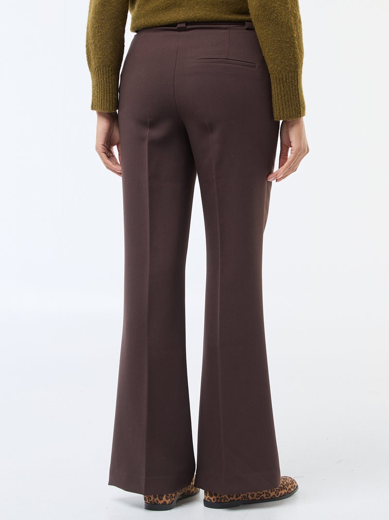 Pantalon évasé uni Marron - Kiabi