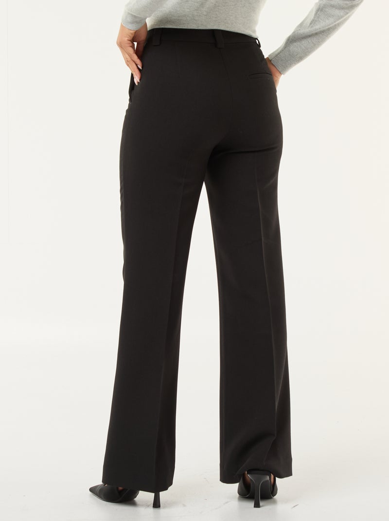 Pantalon évasé uni Noir - Kiabi
