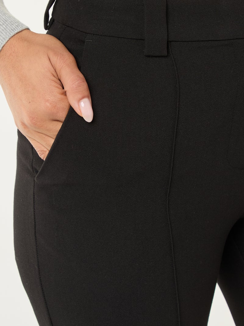 Pantalon évasé uni Noir - Kiabi