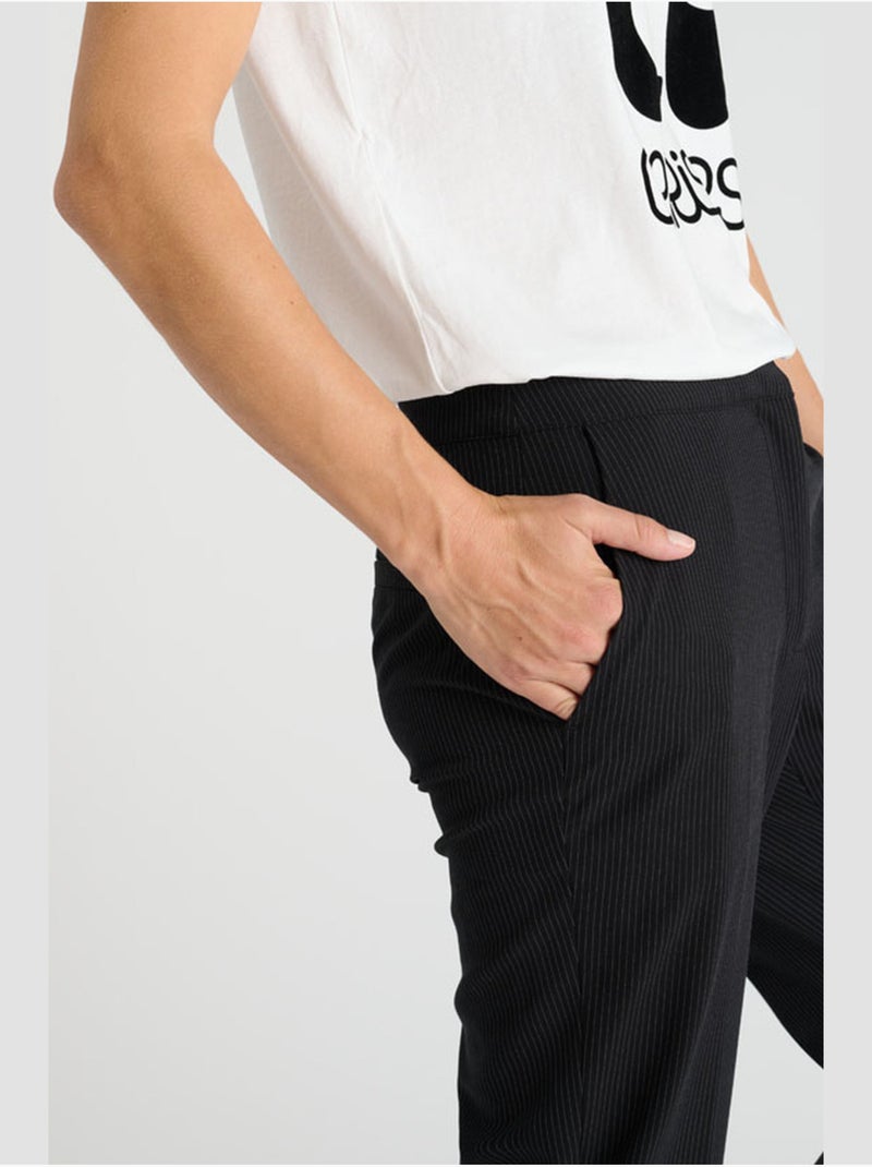 Pantalon every droite 'le temps des cerises' Noir - Kiabi
