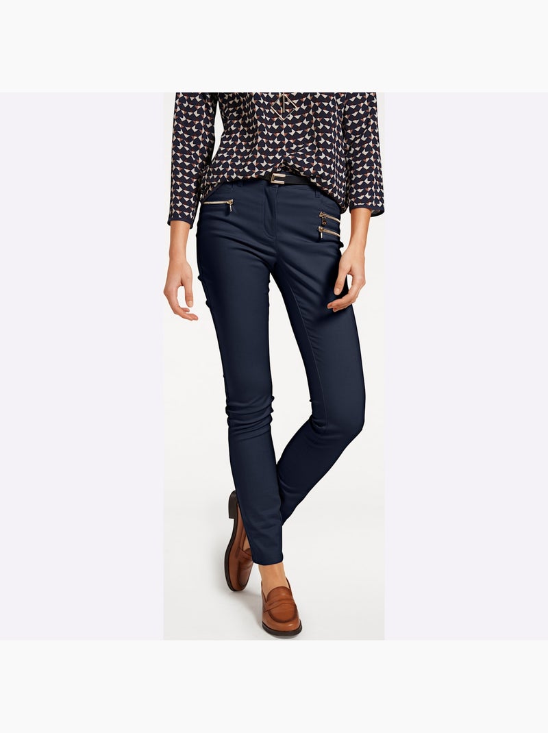 Pantalon extensible - taille courte - helline Bleu marine - Kiabi