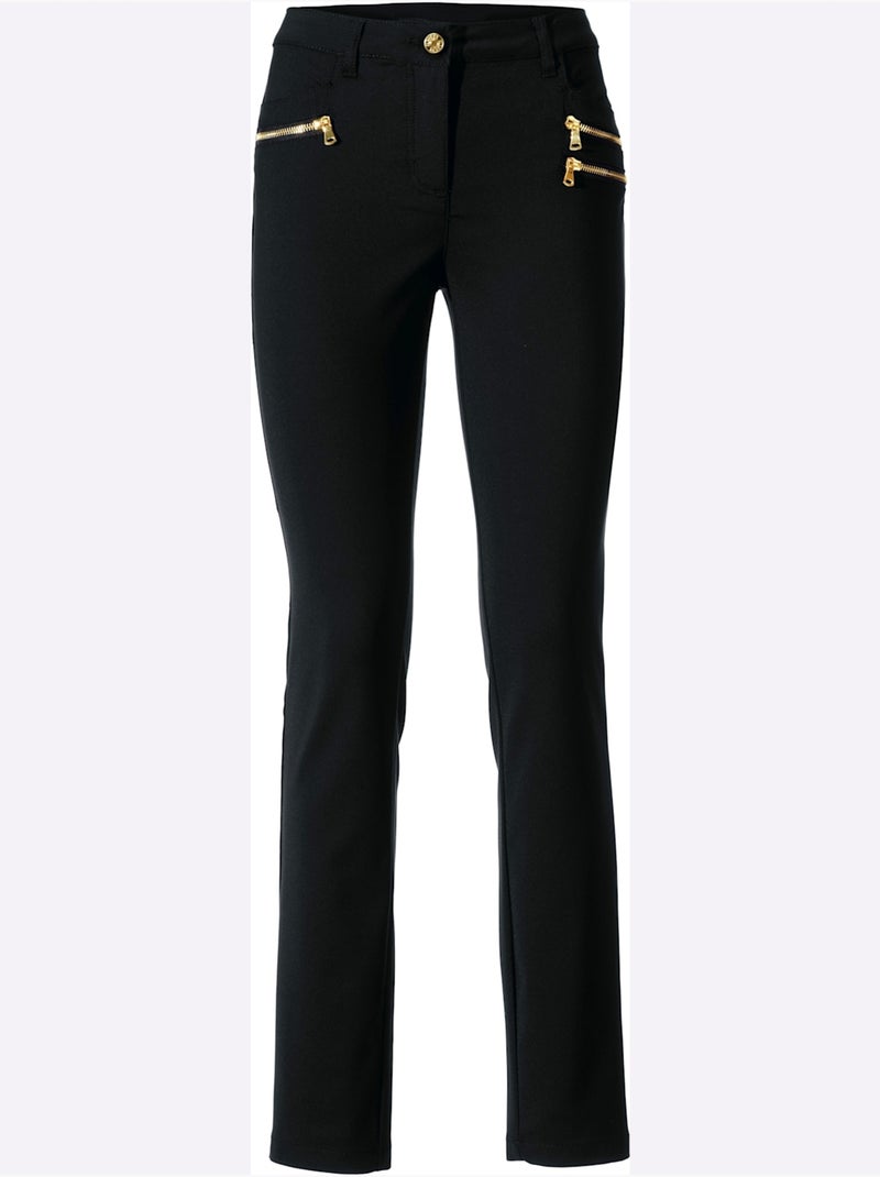 Pantalon Extensible - Taille Courte - helline Noir - Kiabi