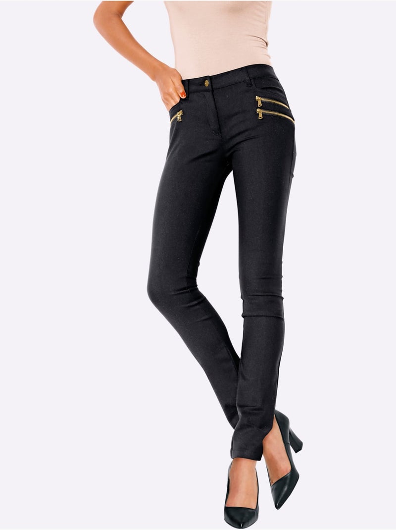 Pantalon Extensible - Taille Courte - helline Noir - Kiabi