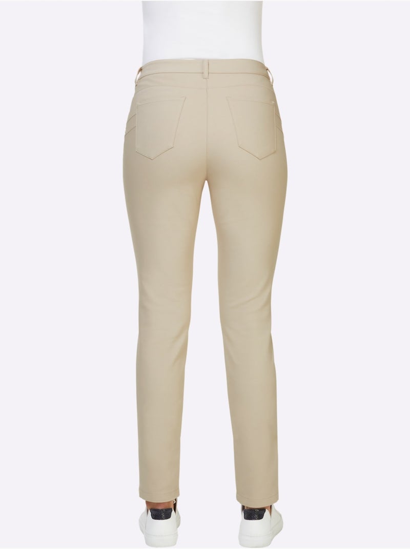 Pantalon Extensible - Taille Courte - helline Sable - Kiabi