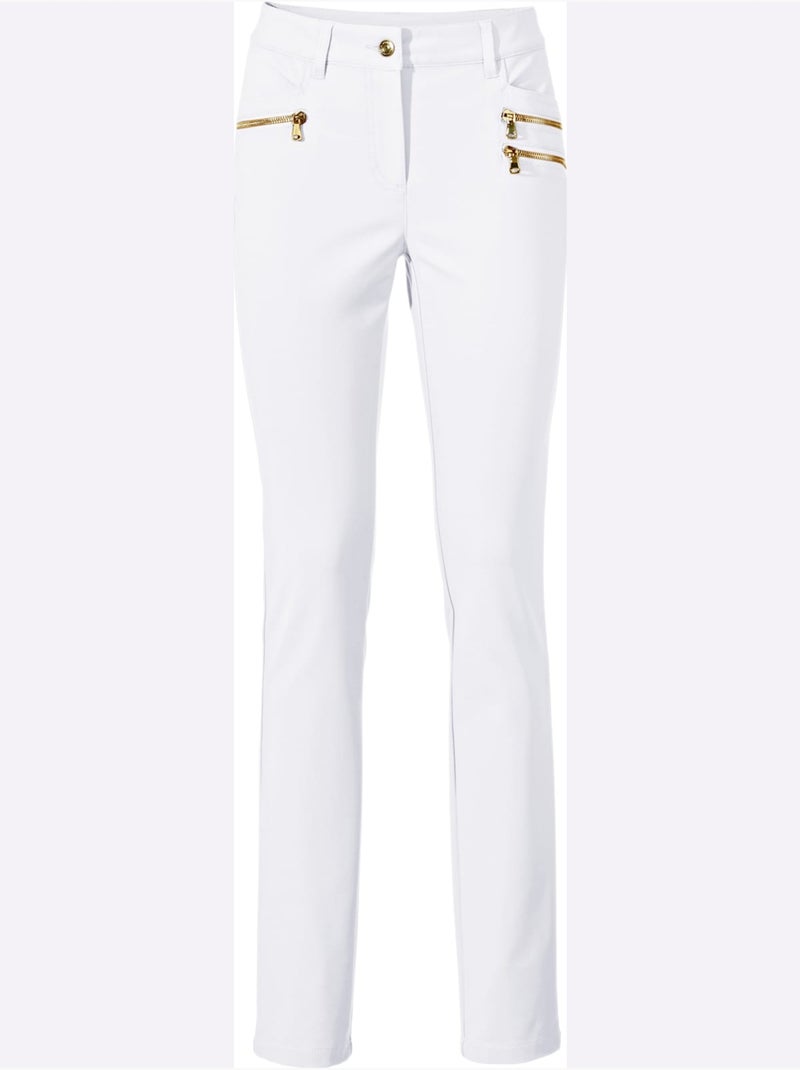 Pantalon Extensible - Taille Standard - helline Blanc - Kiabi