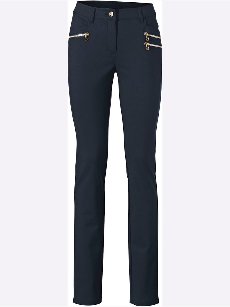 Pantalon Extensible - Taille Standard - helline Bleu marine - Kiabi