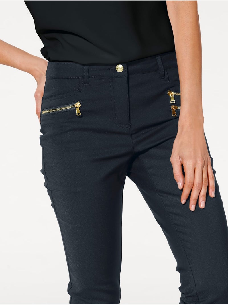 Pantalon Extensible - Taille Standard - helline Bleu marine - Kiabi