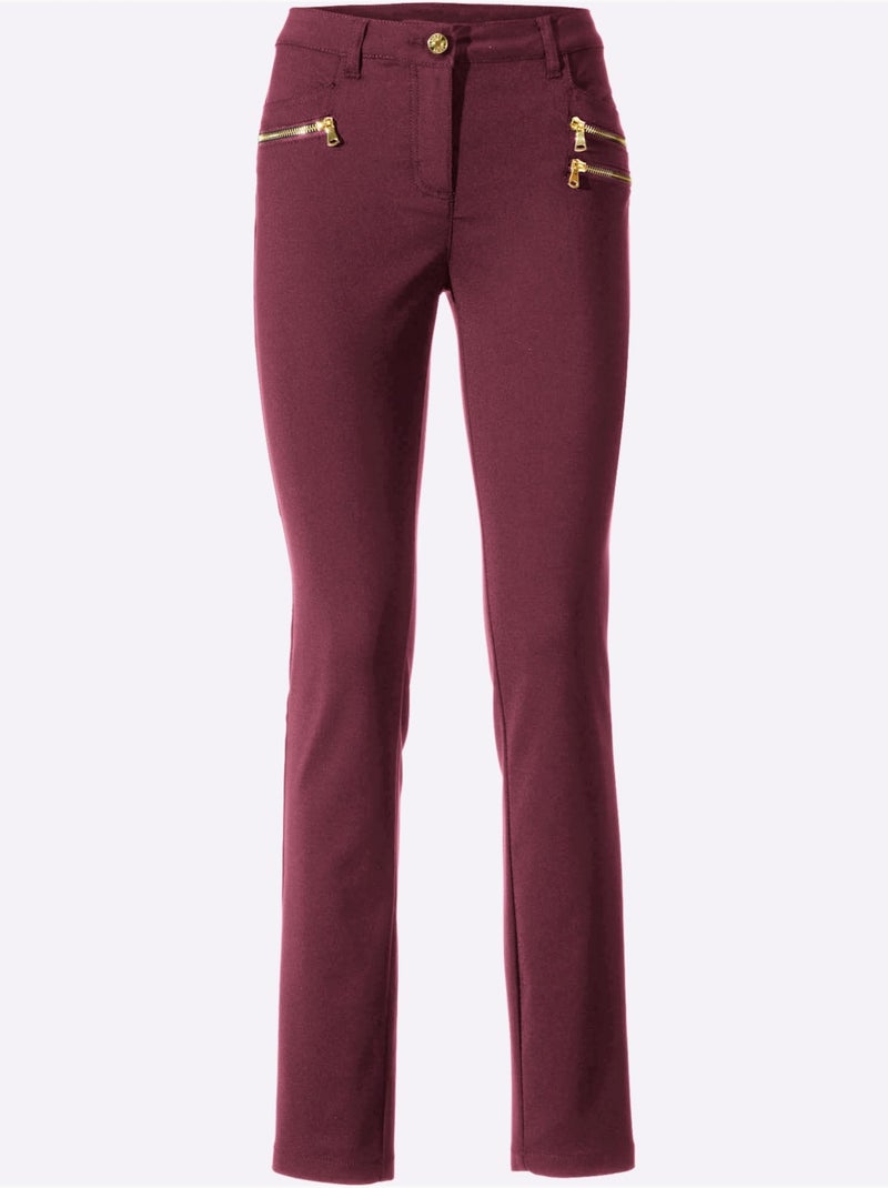 Pantalon Extensible - Taille Standard - Helline Bordeaux - Kiabi