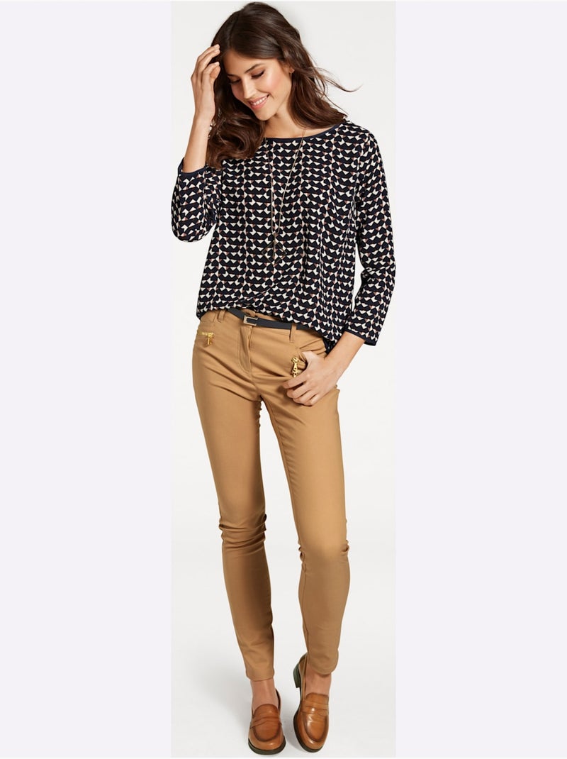 Pantalon Extensible - Taille Standard - helline Marron - Kiabi