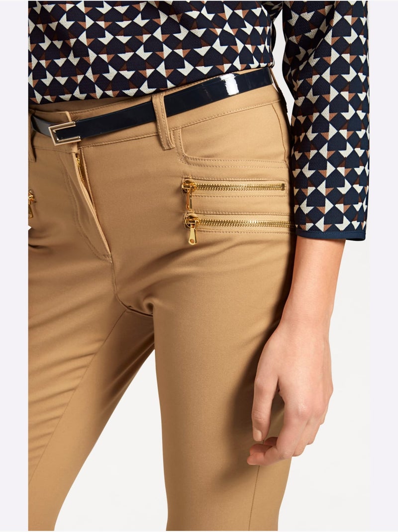 Pantalon Extensible - Taille Standard - helline Marron - Kiabi