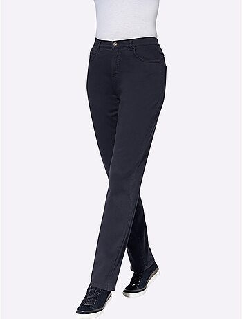 Pantalon extensible 5 poches avec ceinture élastique et détail étoile - Taille courte - Moda Vilona