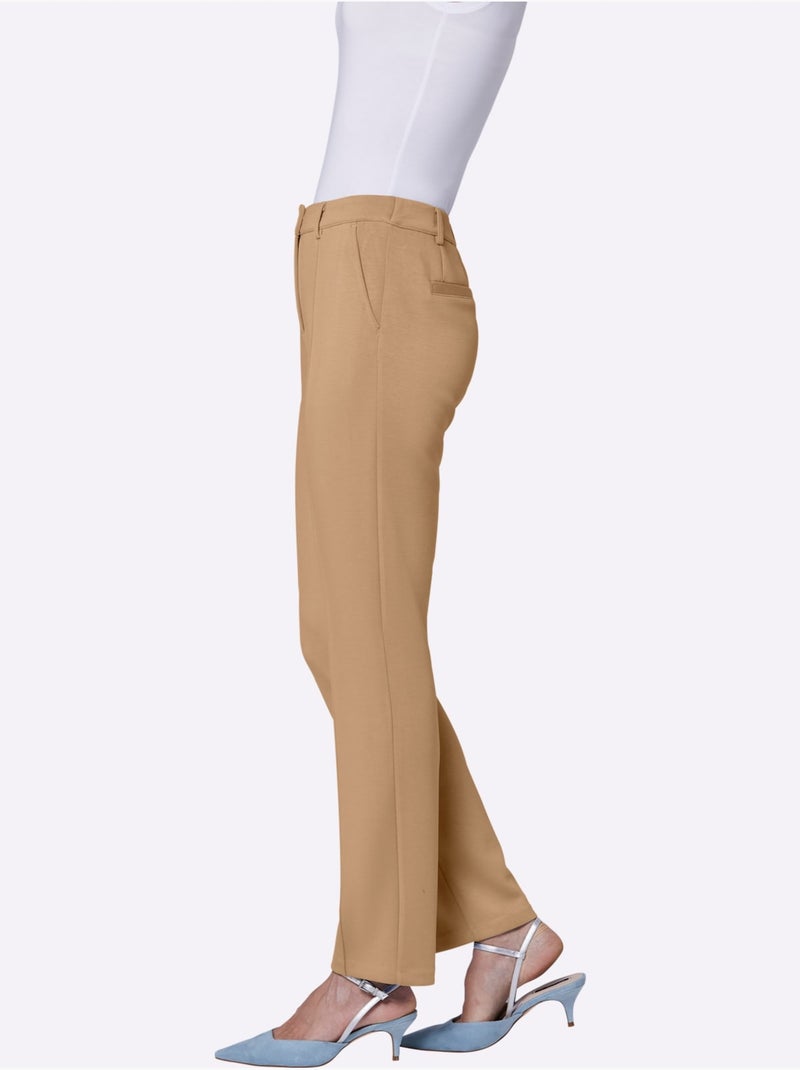 Pantalon Extensible 50% Modal - Taille Courte - helline Marron - Kiabi