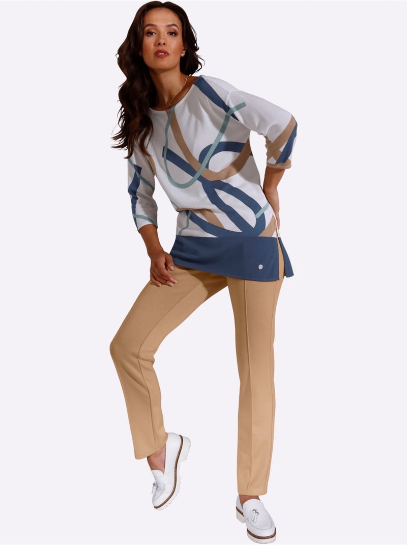 Pantalon Extensible 50% Modal - Taille Courte - helline Marron - Kiabi