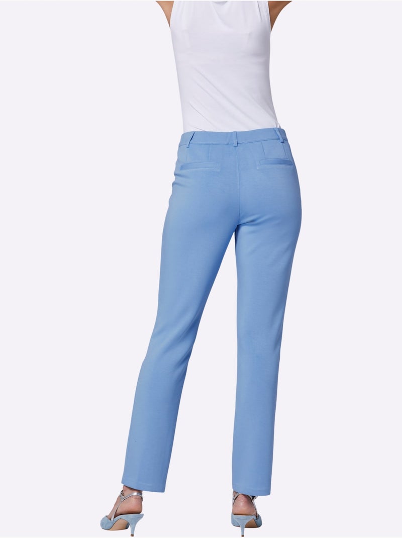 Pantalon Extensible 50% Modal - Taille Standard - helline Bleu ciel - Kiabi
