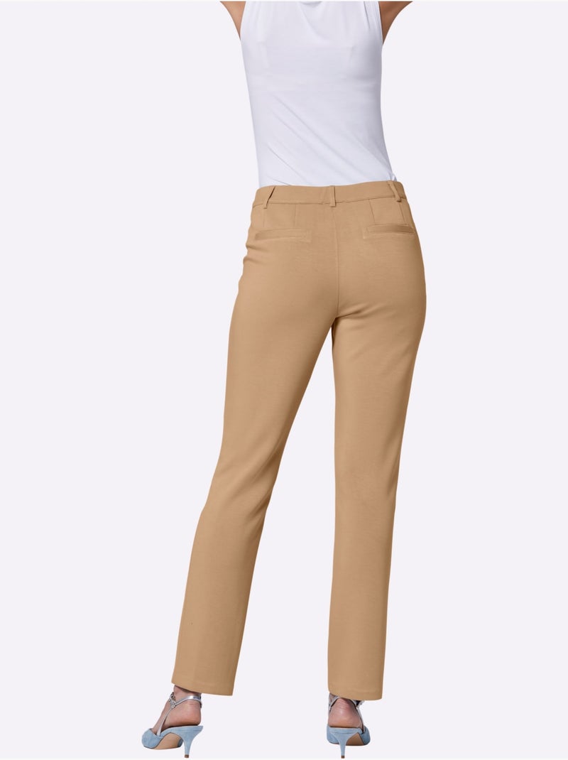 Pantalon Extensible 50% Modal - Taille Standard - helline Marron - Kiabi