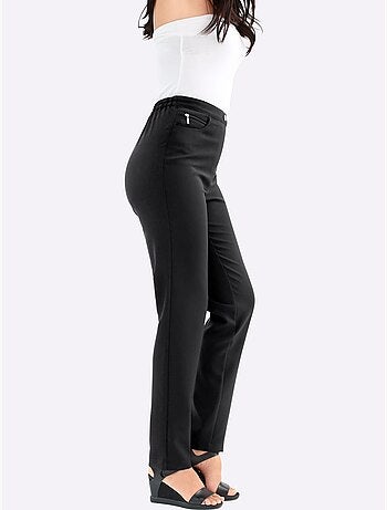 Pantalon extensible à ceinture élastique avec poches décoratives - Taille standard - Moda Vilona