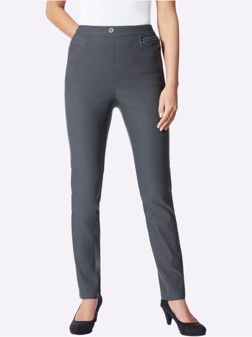 Pantalon extensible à ceinture élastique et poches à glissière - Taille standard - Moda Vilona - Kiabi Pantalon extensible à ceinture élastique et poches à glissière - Taille standard - Moda Vilona - Kiabi