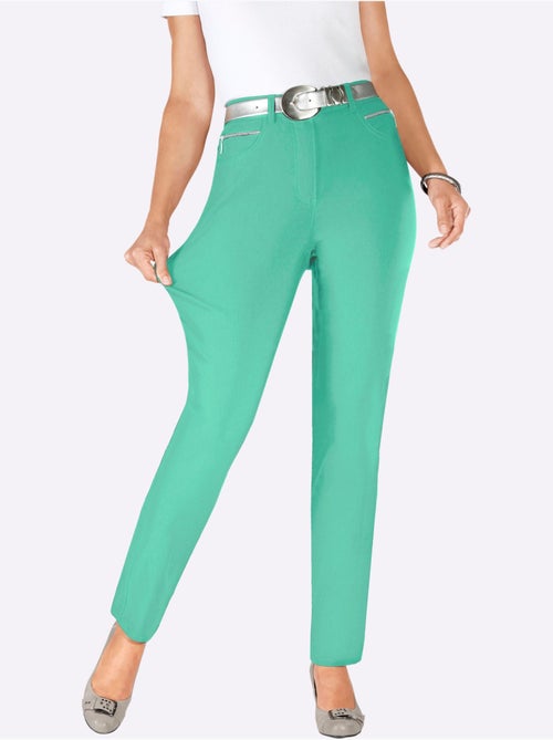 Pantalon extensible à coupe ajustée avec poches zippées - Taille longue - Witt - Kiabi