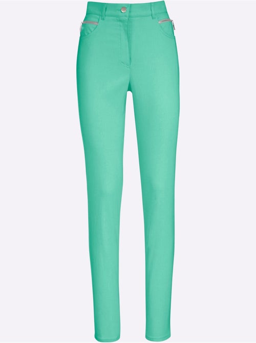 Pantalon extensible à coupe ajustée avec poches zippées - Taille longue - Witt - Kiabi