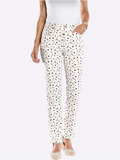 Pantalon extensible à motif floral avec coupe 5 poches - Taille courte - Moda Vilona - Kiabi Pantalon extensible à motif floral avec coupe 5 poches - Taille courte - Moda Vilona - Kiabi