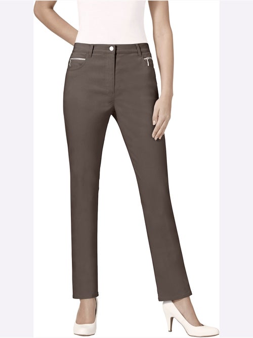 Pantalon extensible à poches arrondies et fermeture à glissière - Taille extra courte - Witt - Kiabi