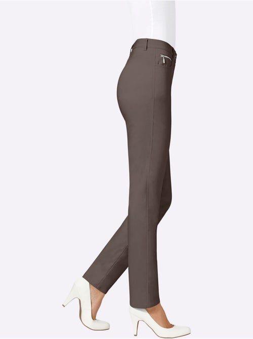 Pantalon extensible à poches arrondies et fermeture à glissière - Taille extra courte - Witt - Kiabi