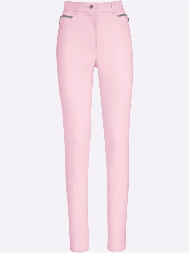 Pantalon extensible à poches et ceinture intégrée - Taille extra courte - Witt Rose - Kiabi