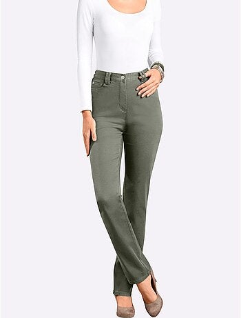 Pantalon extensible à taille haute avec poches discrètes - Taille courte - Moda Vilona