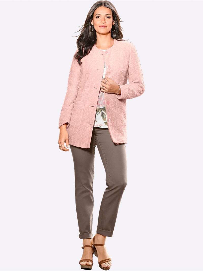 Pantalon extensible à taille haute avec poches discrètes - Taille standard - Moda Vilona Gris taupe - Kiabi