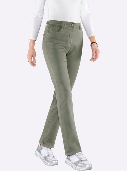 Pantalon extensible à taille haute avec poches et ceinture élastique - Taille standard - Moda Vilona - Kiabi Pantalon extensible à taille haute avec poches et ceinture élastique - Taille standard - Moda Vilona - Kiabi