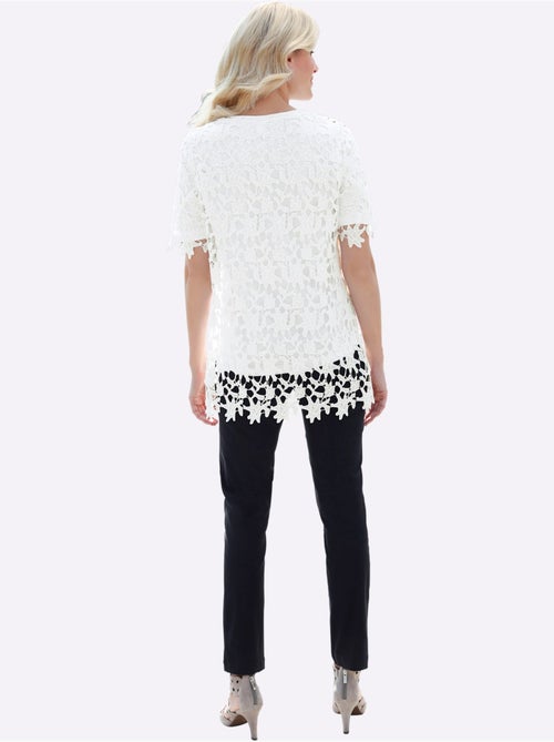 Pantalon extensible ajusté avec fausse patte et poches à glissière - Taille standard - Moda Vilona - Kiabi