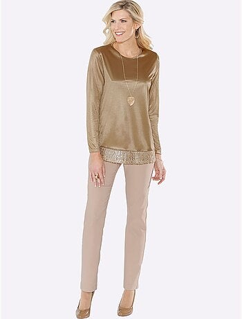 Pantalon Extensible Aspect Bengaline Tendance - Taille Standard - Moda Vilona
