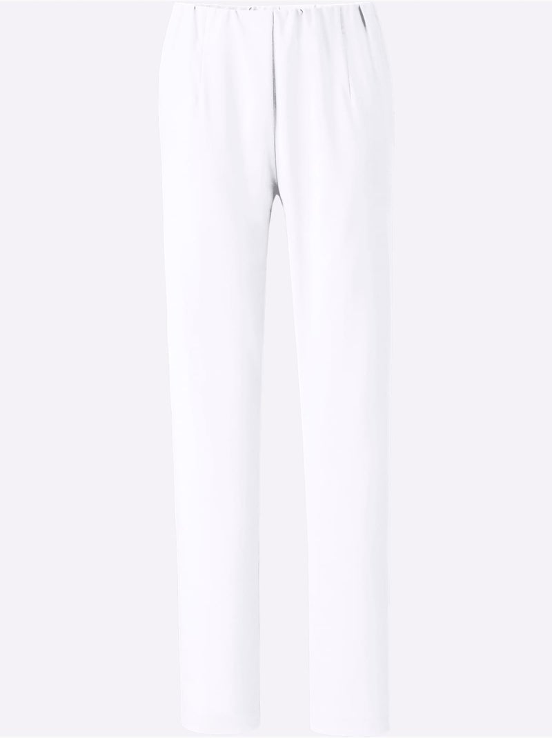 Pantalon Extensible Aspect Bengaline Tendance - Taille Standard - Moda Vilona Blanc - Kiabi