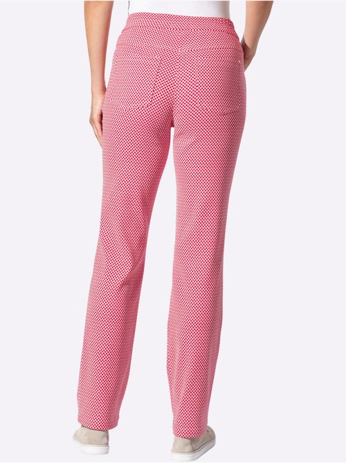 Pantalon extensible avec ceinture élastique à pois et poches - Taille standard - Witt - Kiabi