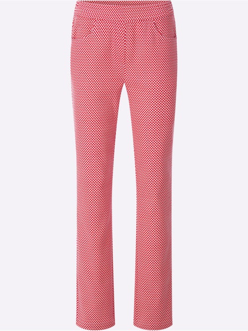 Pantalon extensible avec ceinture élastique à pois et poches - Taille standard - Witt - Kiabi