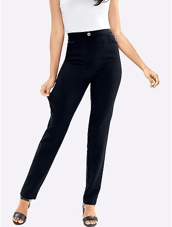 Pantalon extensible avec poches à glissière et ceinture élastique - Taille courte - Moda Vilona