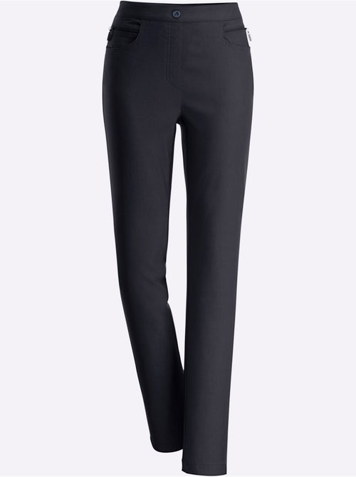 Pantalon extensible avec ceinture élastique et poches décoratives - Taille courte - Moda Vilona - Kiabi