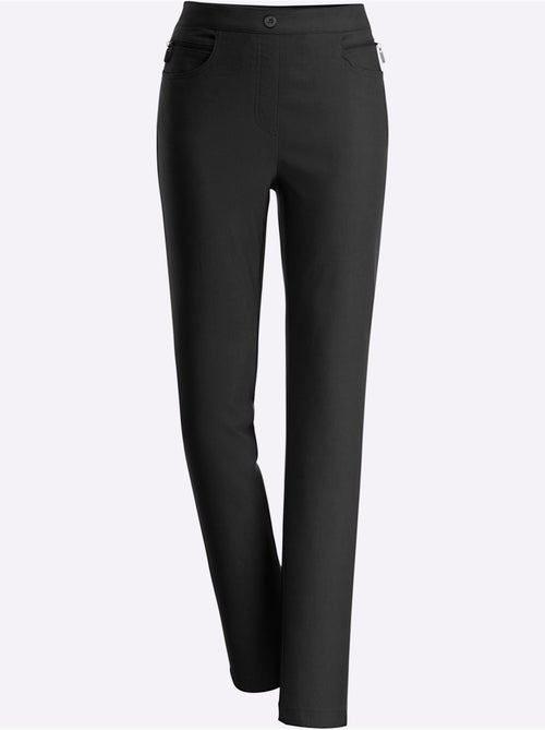 Pantalon extensible avec ceinture élastique et poches décoratives - Taille courte - Moda Vilona - Kiabi