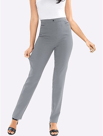 Pantalon extensible à ceinture élastique avec poches décoratives - Taille standard - Moda Vilona