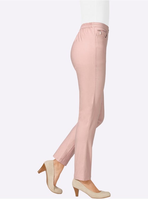 Pantalon extensible avec ceinture élastique et poches décoratives - Taille standard - Moda Vilona - Kiabi